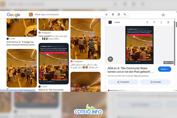 El resultado de la búsqueda inversa en Google determinó que el video detectado no es actual y no tiene relación con el conflicto entre Irán e Israel
