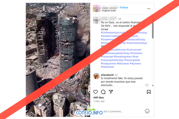 El video fue creado con IA para desinformar en medio del conflicto entre Israel e Irán 
